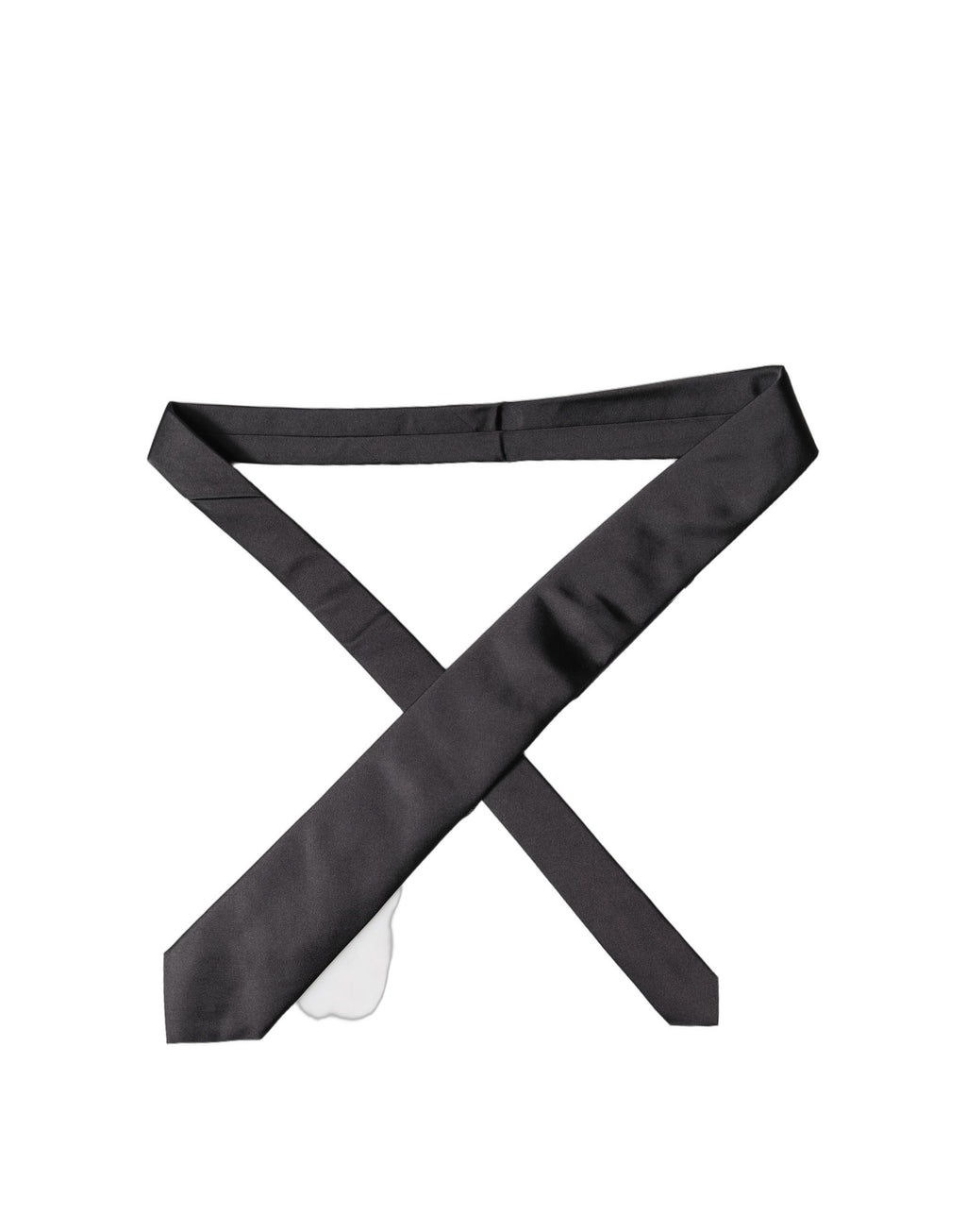 Black Satin 100% Silk Adjustable Women Tied Necktie Tie