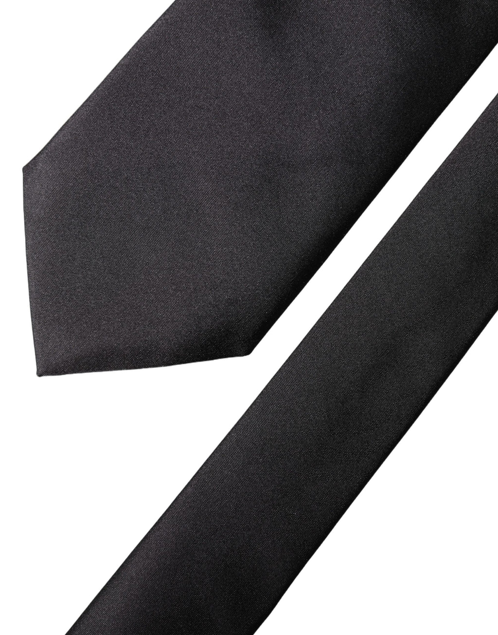 Black Satin 100% Silk Adjustable Women Tied Necktie Tie