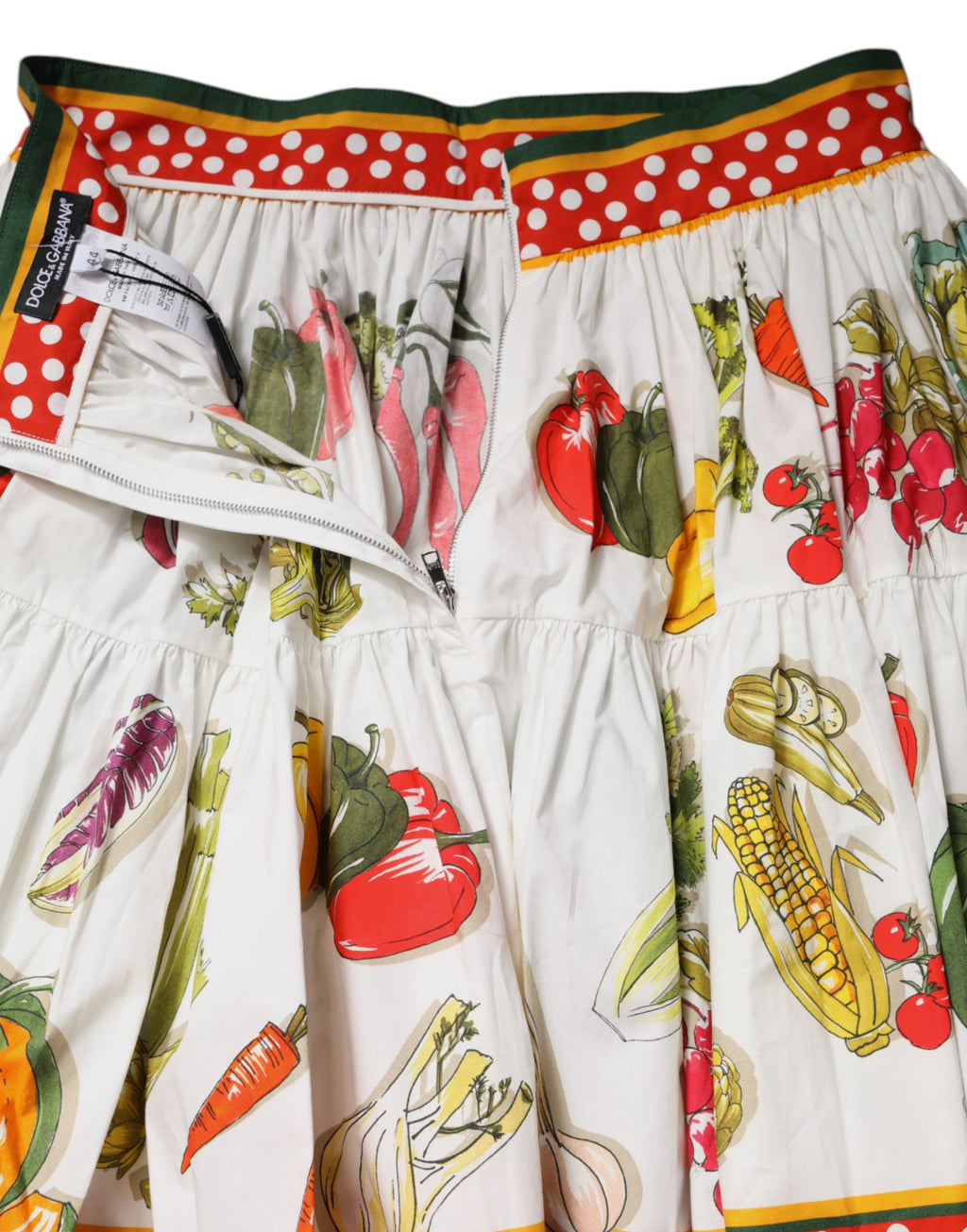 Multicolor Vegetable Print Short Poplin Mini Skirt