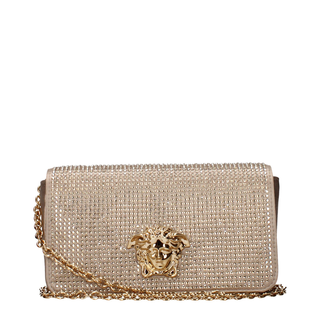 Gold Satin Clutch Bag