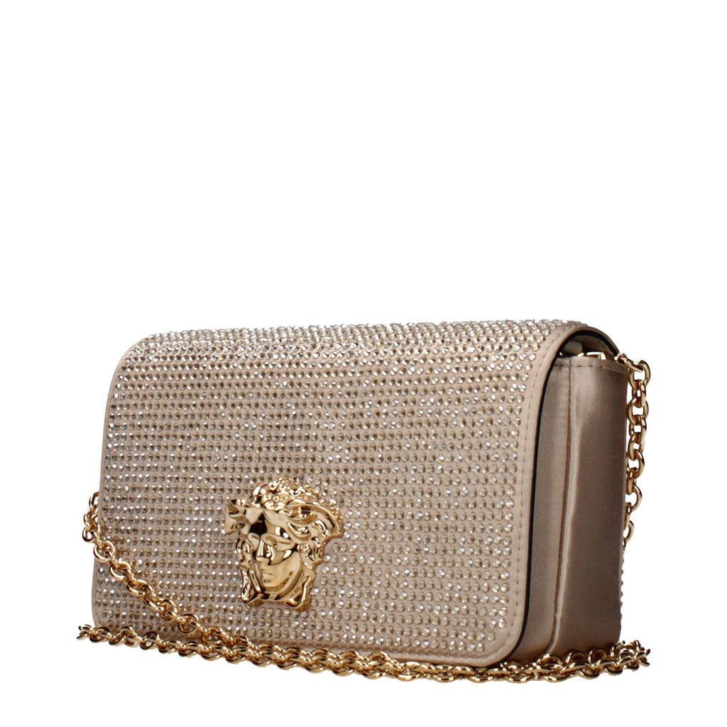 Gold Satin Clutch Bag