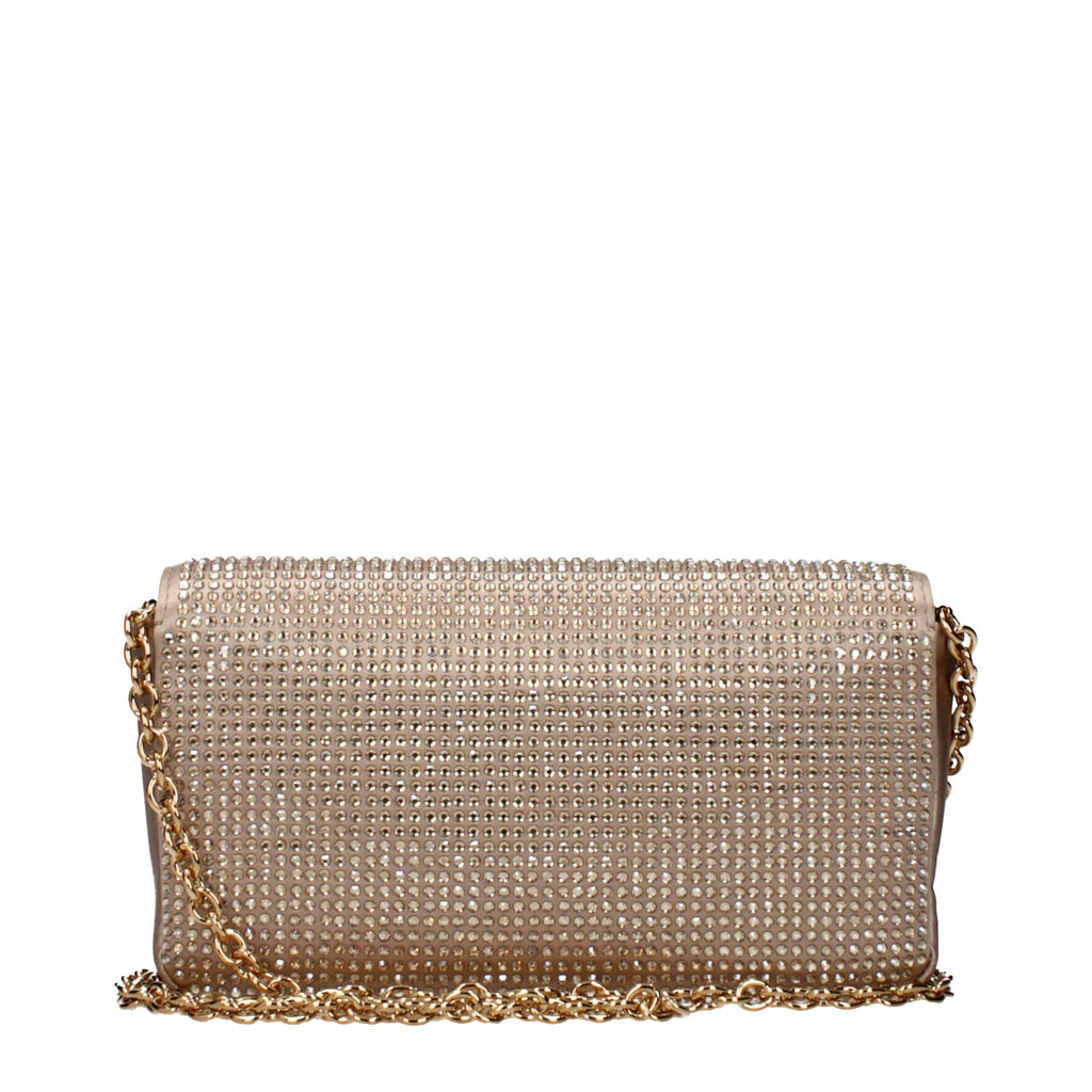 Gold Satin Clutch Bag