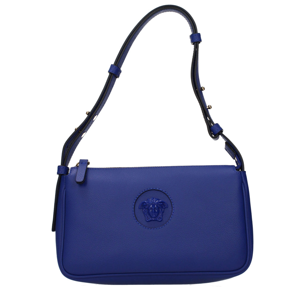 Blue Leather Shoulder Bag