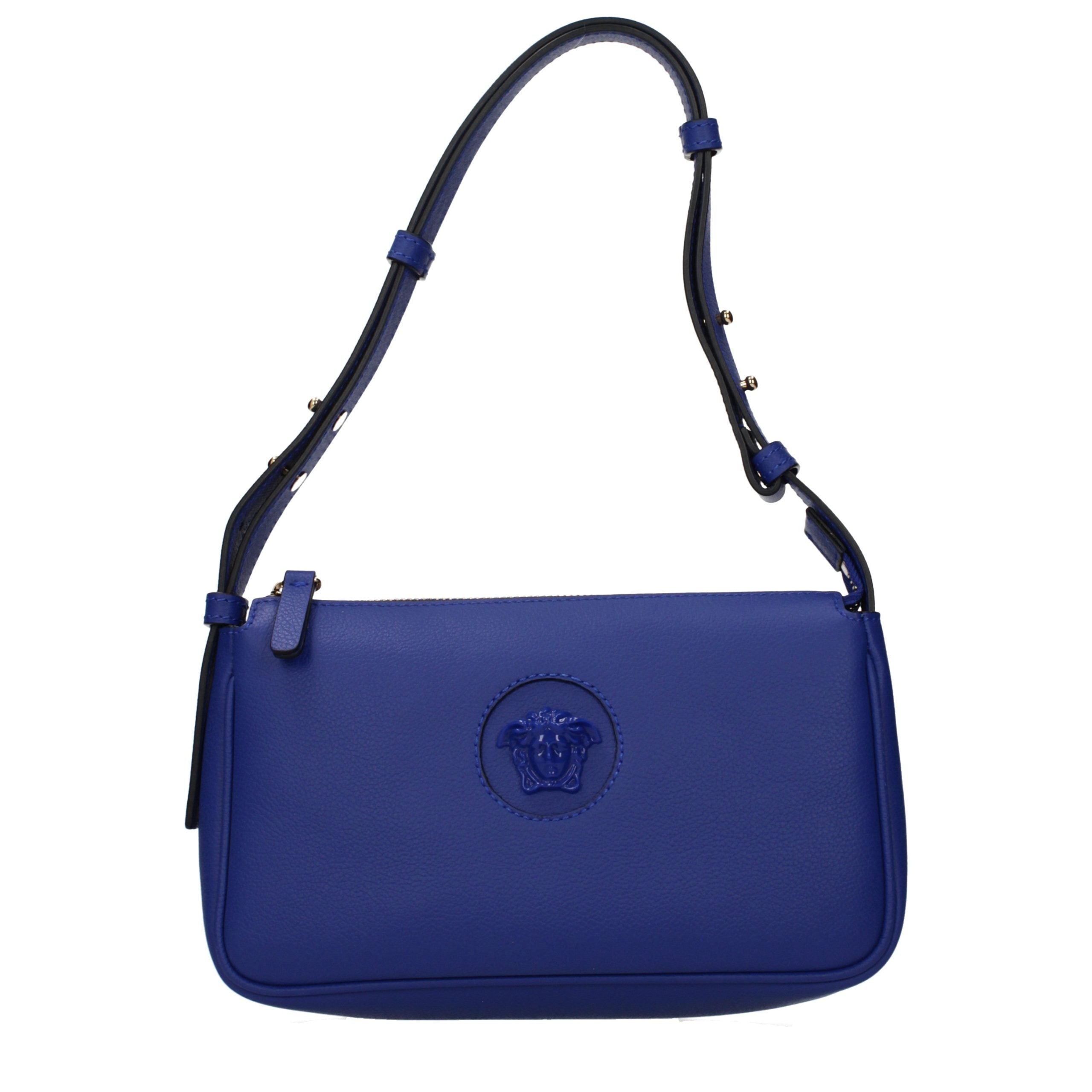 Blue Leather Shoulder Bag
