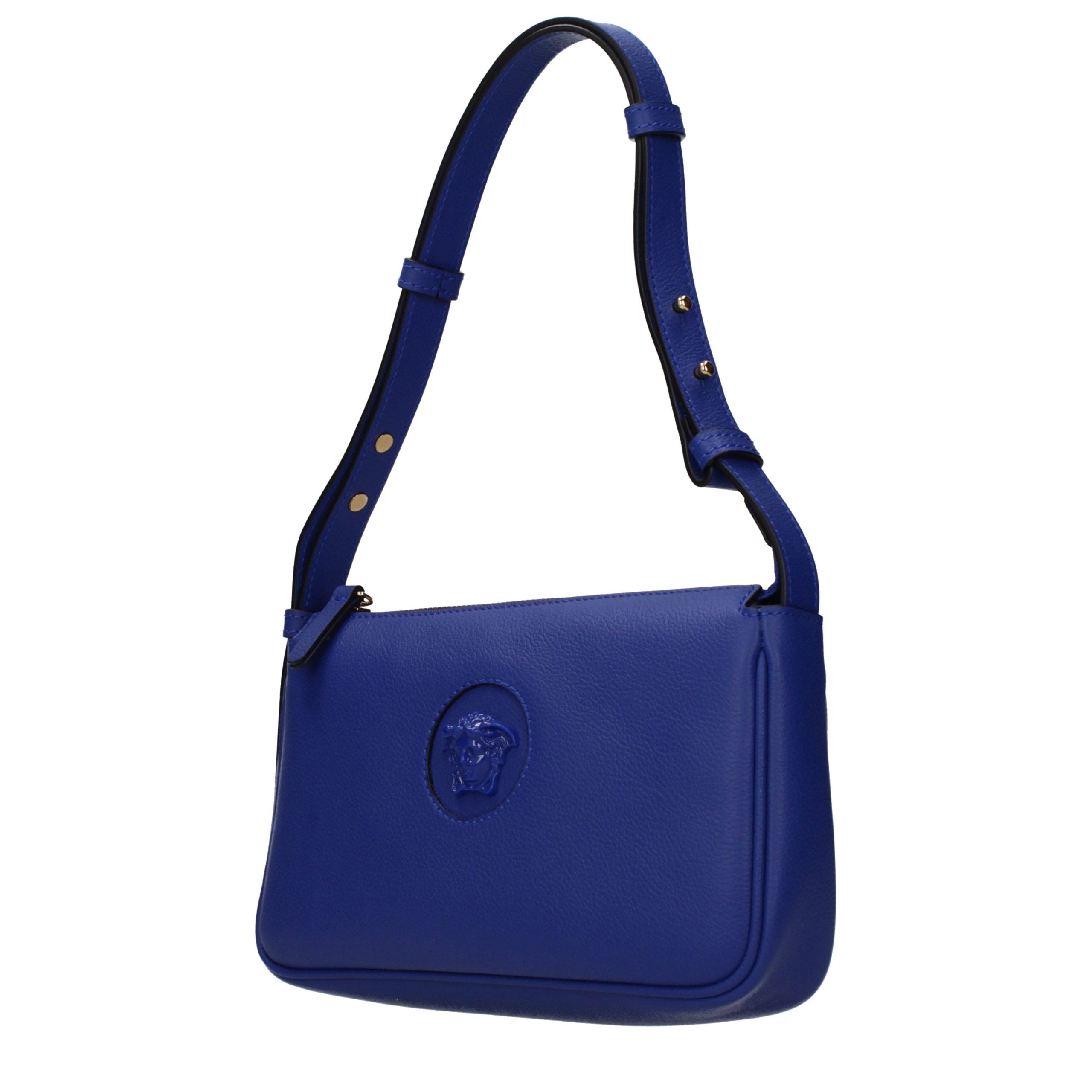Blue Leather Shoulder Bag