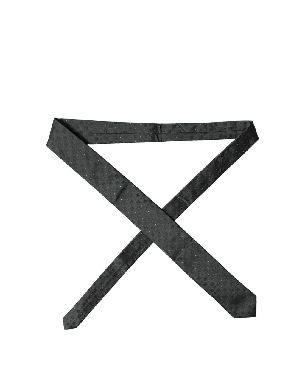 Black Geometric Silk Adjustable Men Tied Necktie Tie