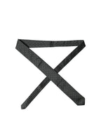 Black Geometric Silk Adjustable Men Tied Necktie Tie