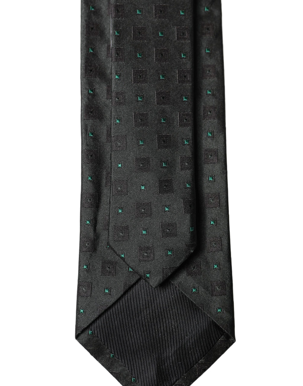 Black Geometric Silk Adjustable Men Tied Necktie Tie
