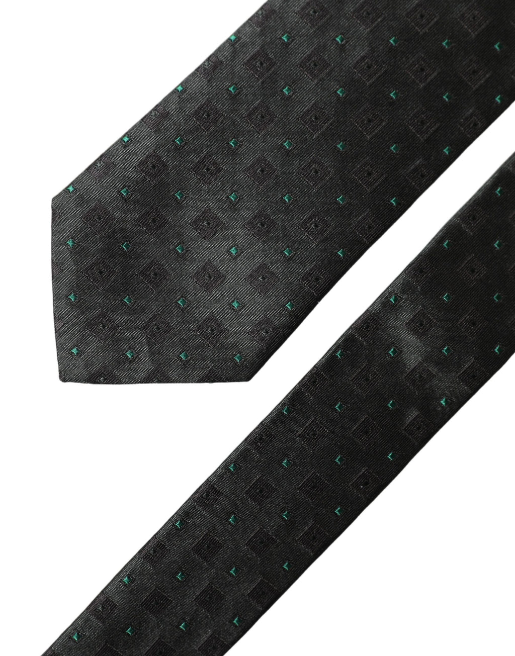 Black Geometric Silk Adjustable Men Tied Necktie Tie