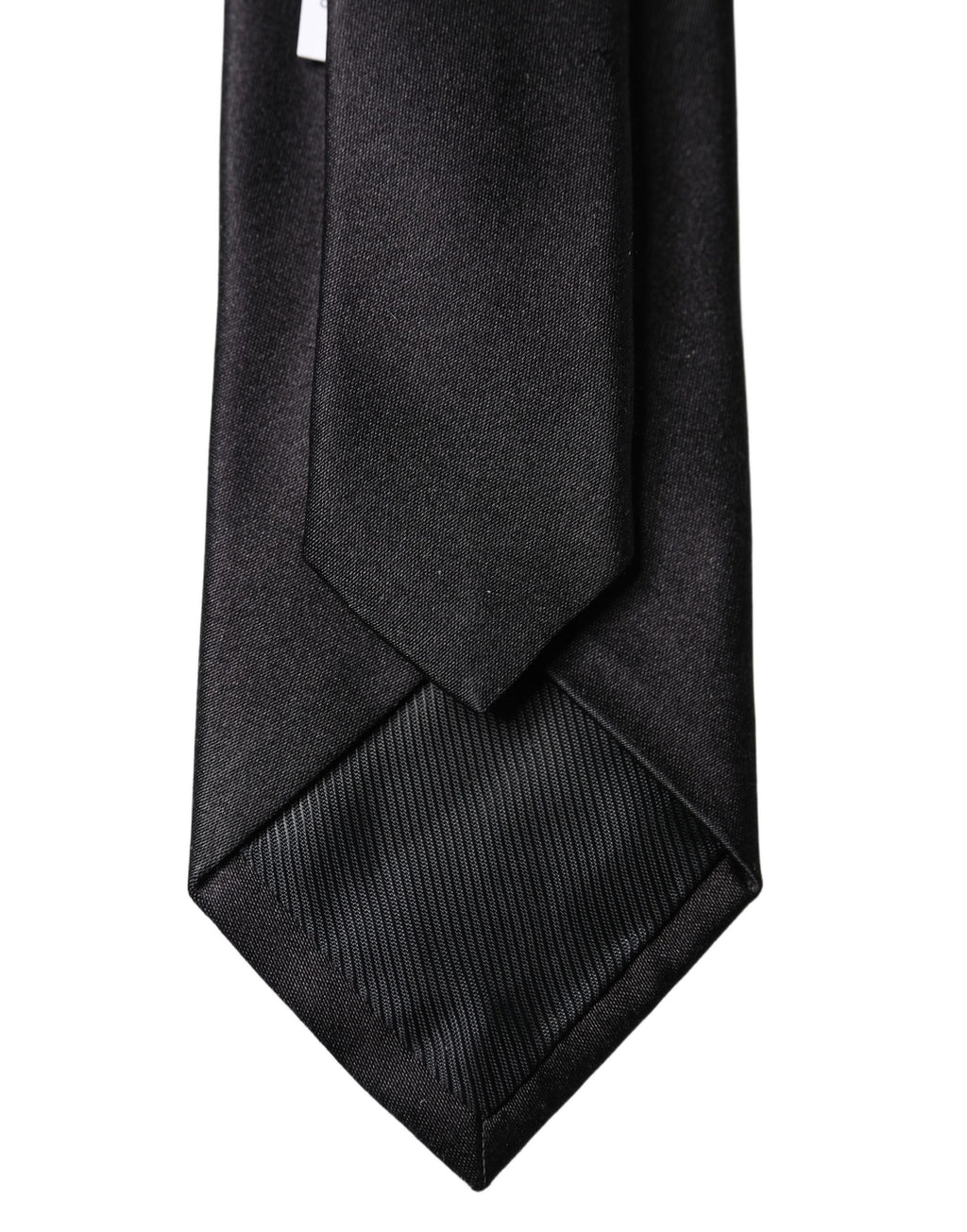 Black Solid Silk Satin Wide Adjustable Men Necktie Tie
