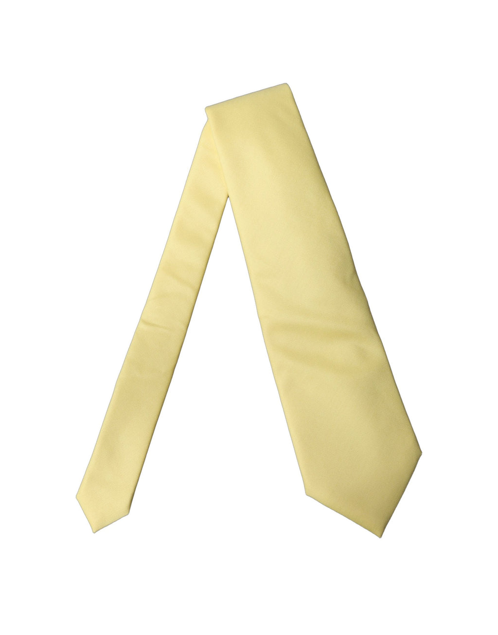 Yellow Solid Satin Silk Adjustable Women Tied Necktie Tie