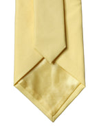 Yellow Solid Satin Silk Adjustable Women Tied Necktie Tie