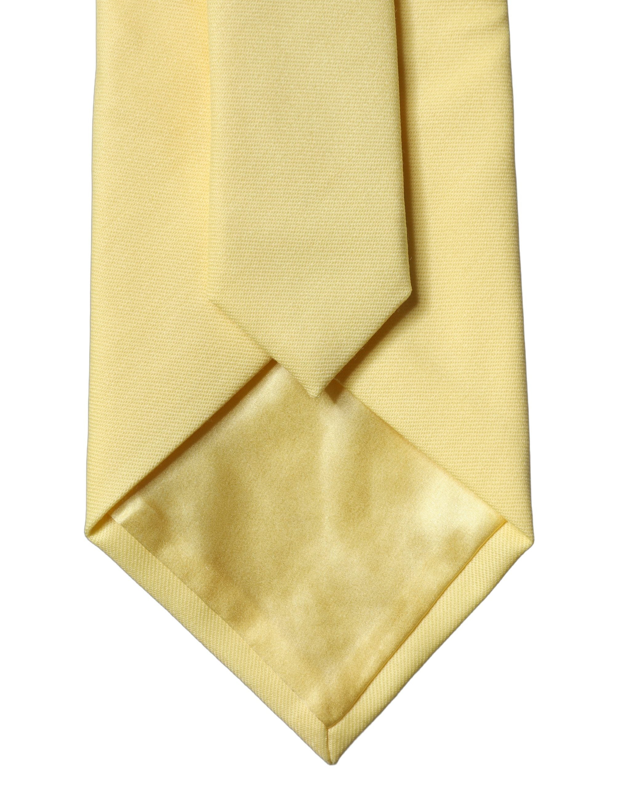 Yellow Solid Satin Silk Adjustable Women Tied Necktie Tie