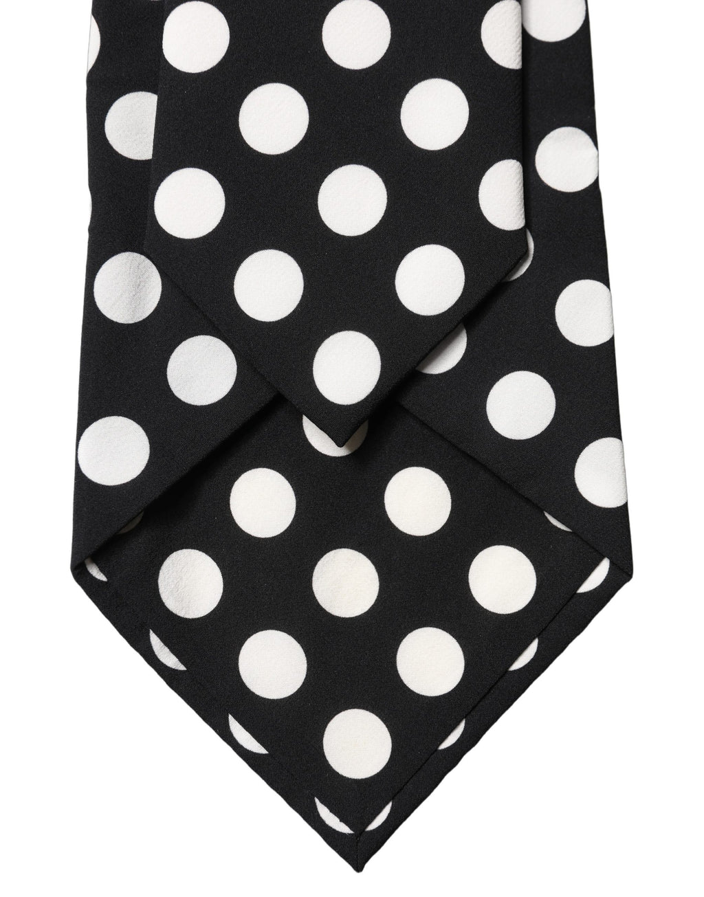Black White Polka Dot Silk Adjustable Women Necktie Tie