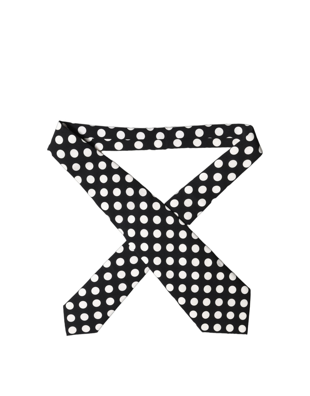 Black White Polka Dot Silk Adjustable Women Necktie Tie
