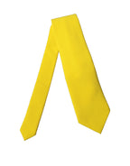 Yellow Solid Polyester Adjustable Women Tied Necktie Tie