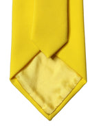 Yellow Solid Polyester Adjustable Women Tied Necktie Tie