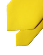 Yellow Solid Polyester Adjustable Women Tied Necktie Tie