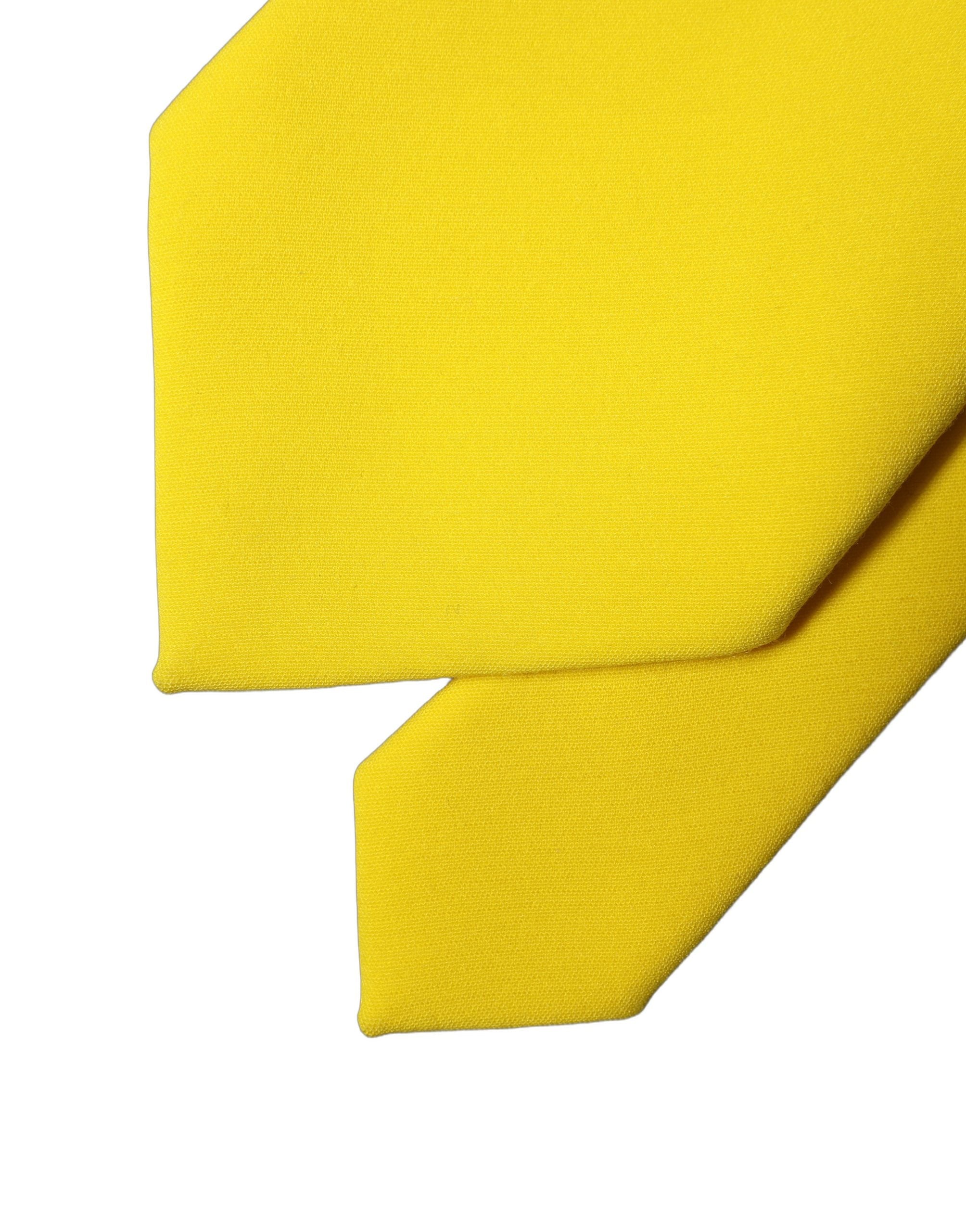 Yellow Solid Polyester Adjustable Women Tied Necktie Tie