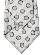 White Gray Polka Dot Silk Adjustable Women Necktie Tie