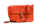Jackie Soft Flap Shoulder Bag Leather Orange
