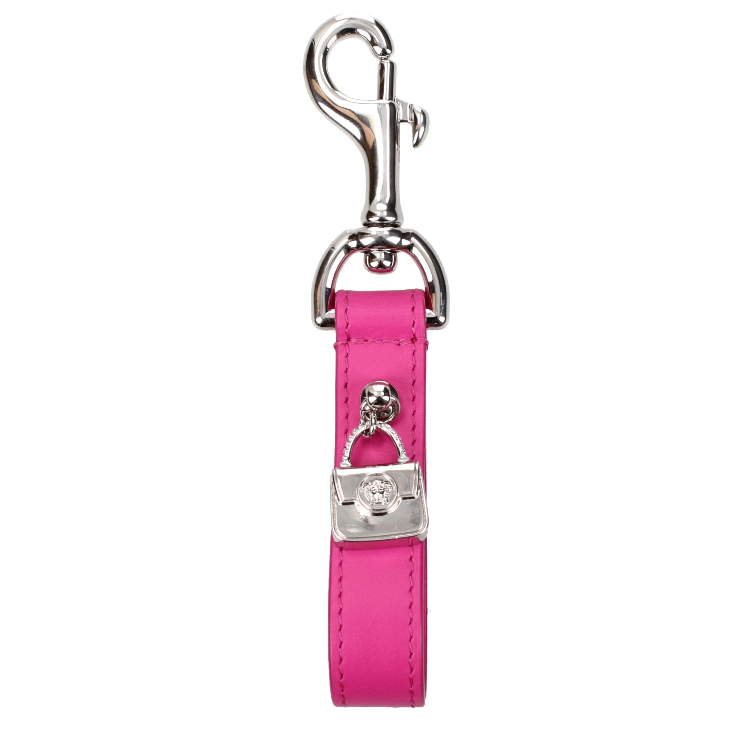 Pink Leather Keychain