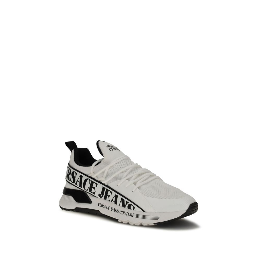 White Polyester Athletic Sneakers