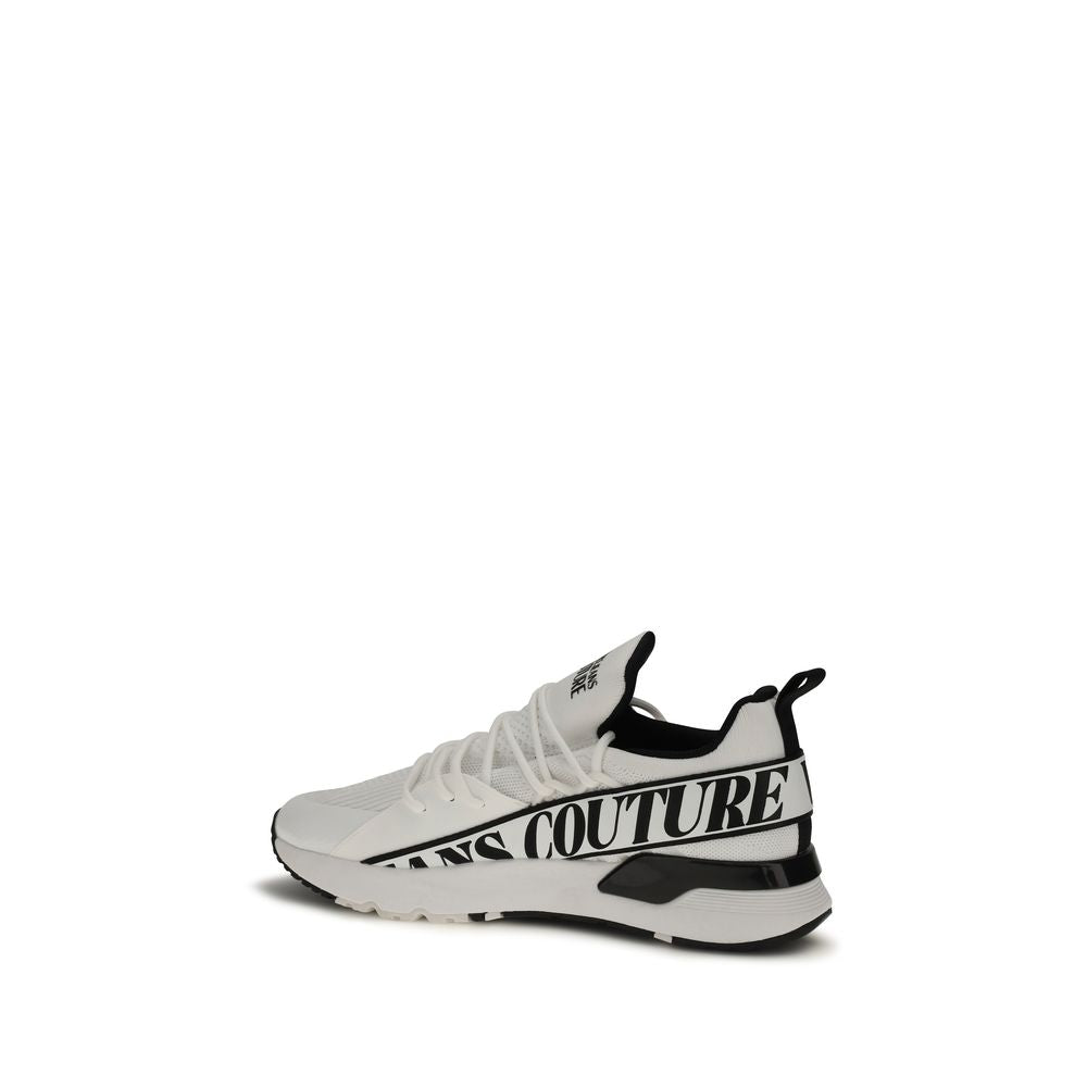 White Polyester Athletic Sneakers