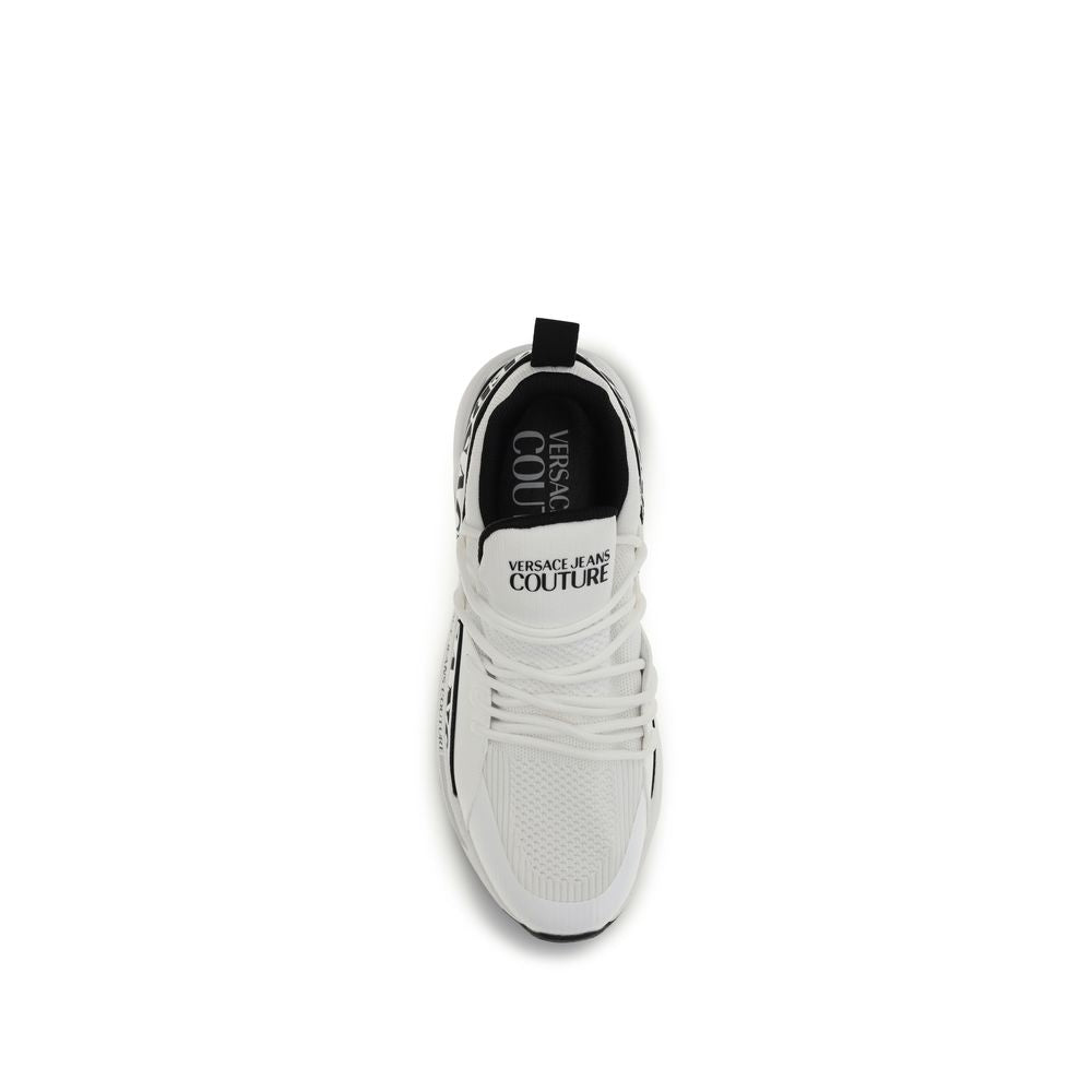 White Polyester Athletic Sneakers