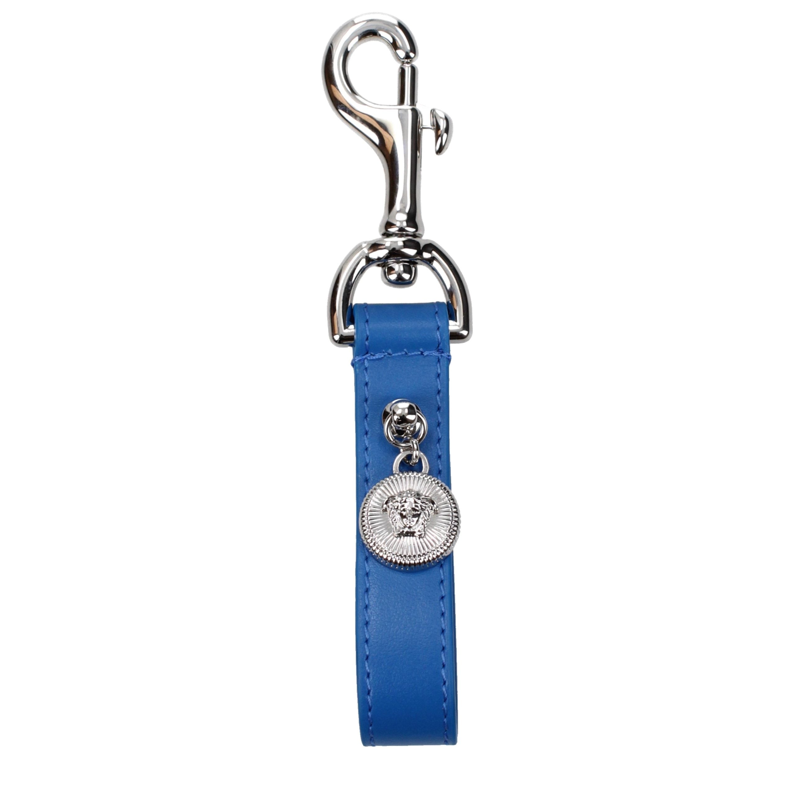 Blue Leather Keychain