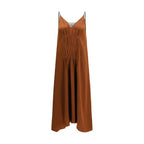 Brown Acetate Cocktail Dress