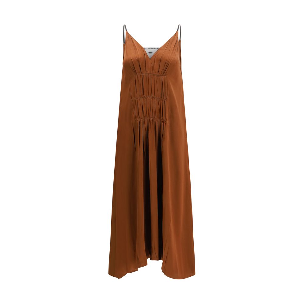 Brown Acetate Cocktail Dress