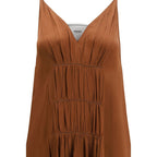 Brown Acetate Cocktail Dress