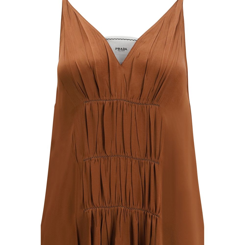 Brown Acetate Cocktail Dress
