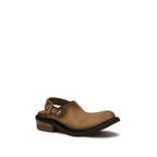 Brown Calf Leather Bos Taurus Mules