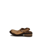 Brown Calf Leather Bos Taurus Mules
