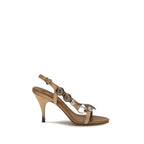 Brown Calf Leather Bos Taurus Stiletto Heel Sandals