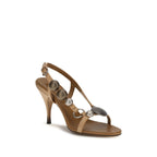 Brown Calf Leather Bos Taurus Stiletto Heel Sandals