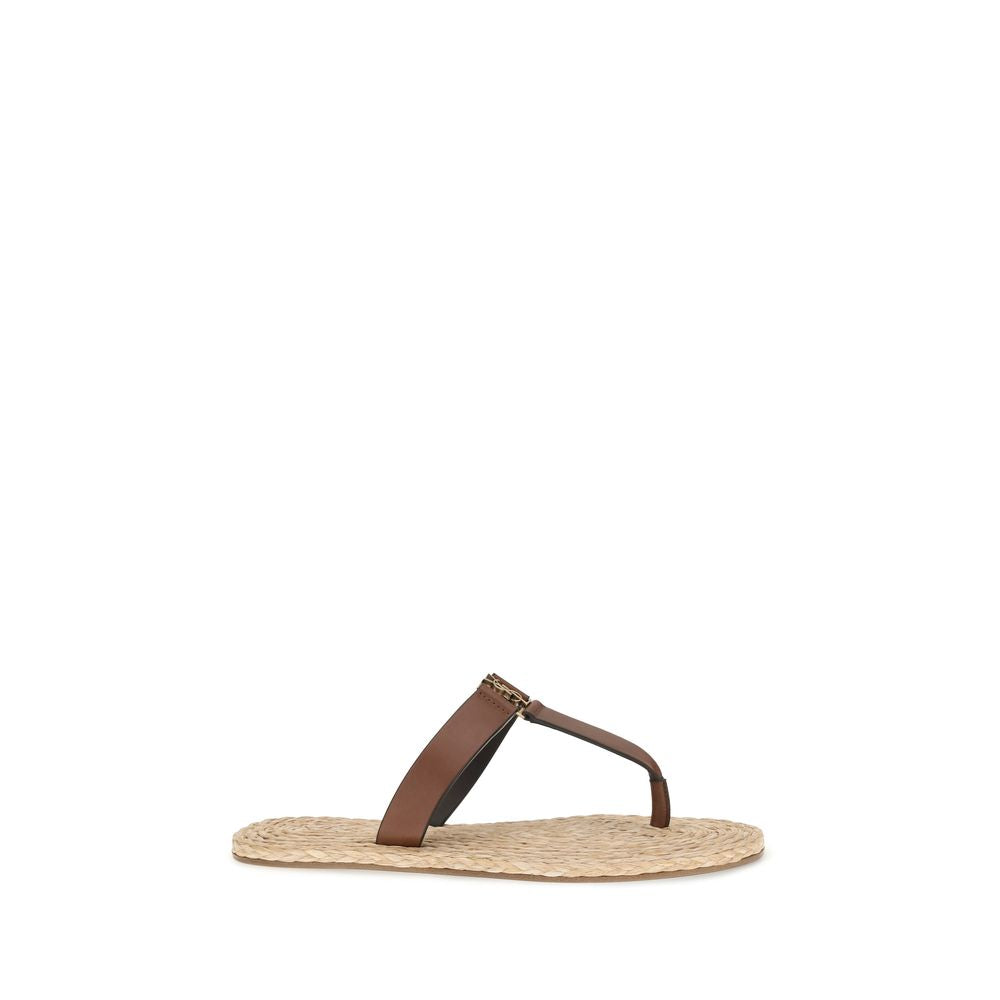 Brown Calf Leather Bos Taurus Flat Sandals