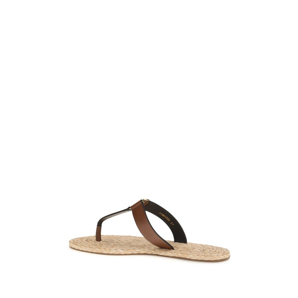 Brown Calf Leather Bos Taurus Flat Sandals