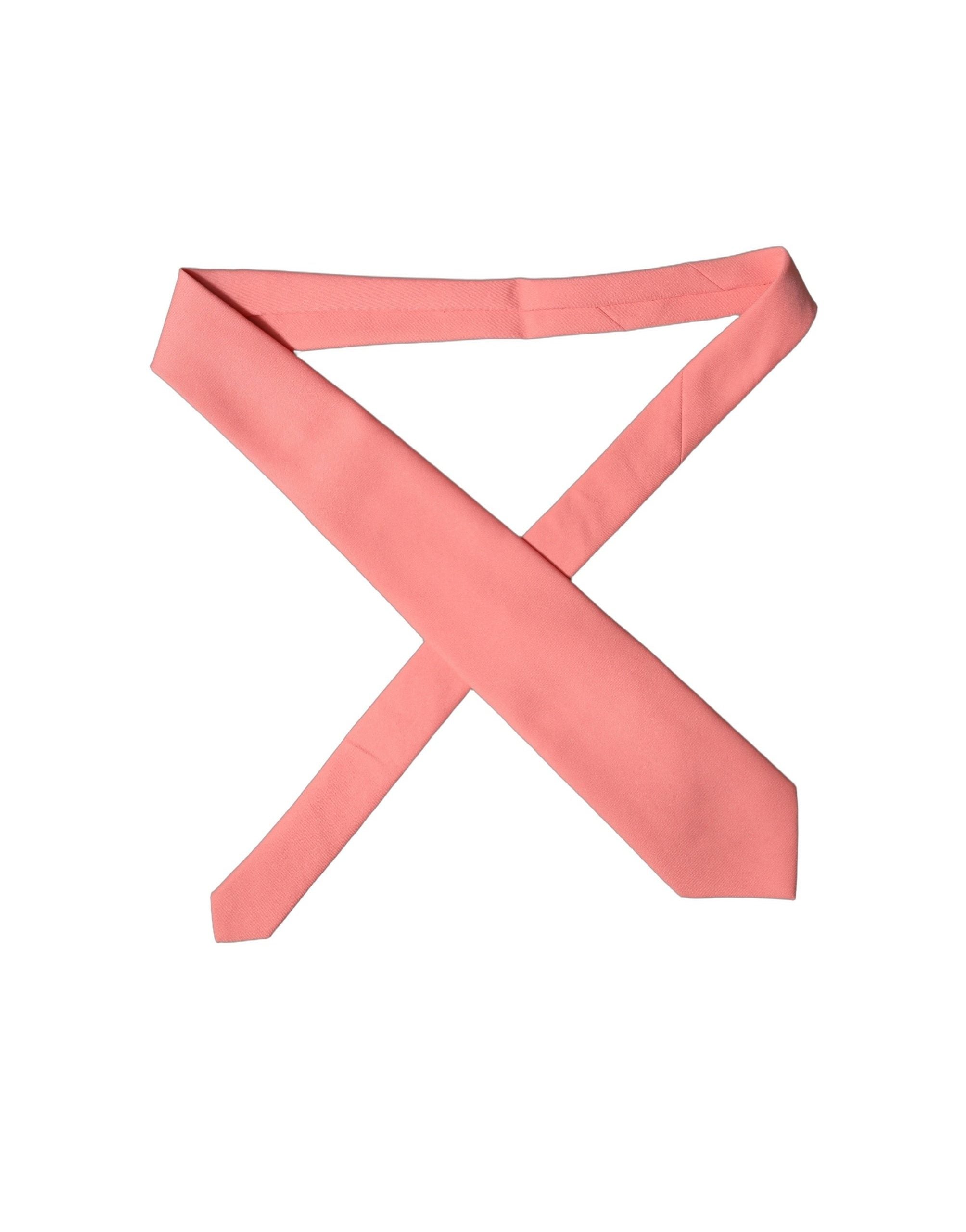 Coral Pink Polyester Adjustable Women Tied Necktie Tie