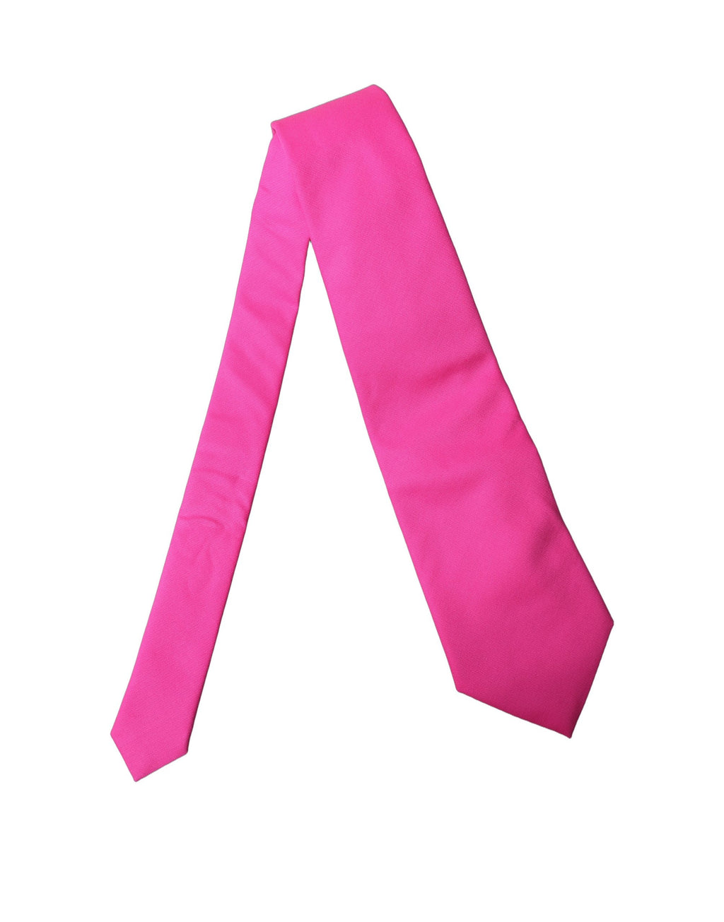 Neon Pink Solid Satin Silk Adjustable Women Necktie Tie