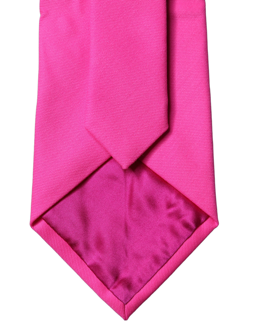 Neon Pink Solid Satin Silk Adjustable Women Necktie Tie