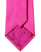 Neon Pink Solid Satin Silk Adjustable Women Necktie Tie