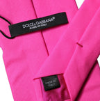 Neon Pink Solid Satin Silk Adjustable Women Necktie Tie