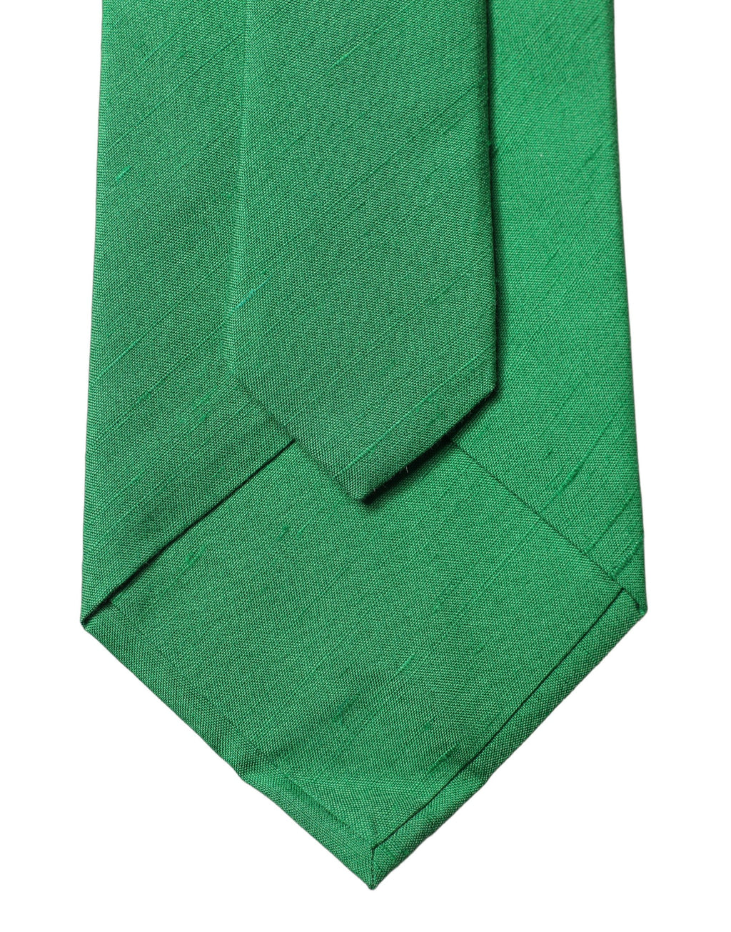 Green Solid Silk Cotton Adjustable Women Necktie Tie