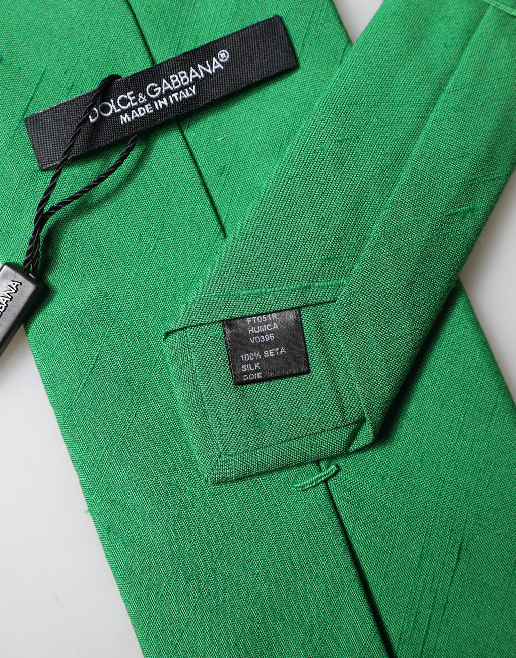 Green Solid Silk Cotton Adjustable Women Necktie Tie