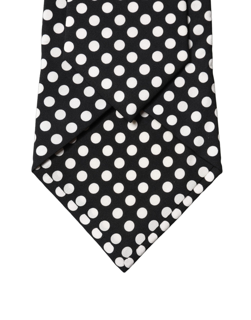 Black White Polka Dot Silk Adjustable Women Necktie Tie