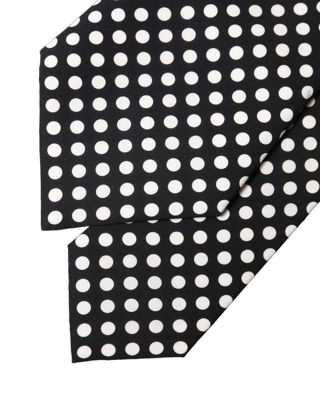 Black White Polka Dot Silk Adjustable Women Necktie Tie