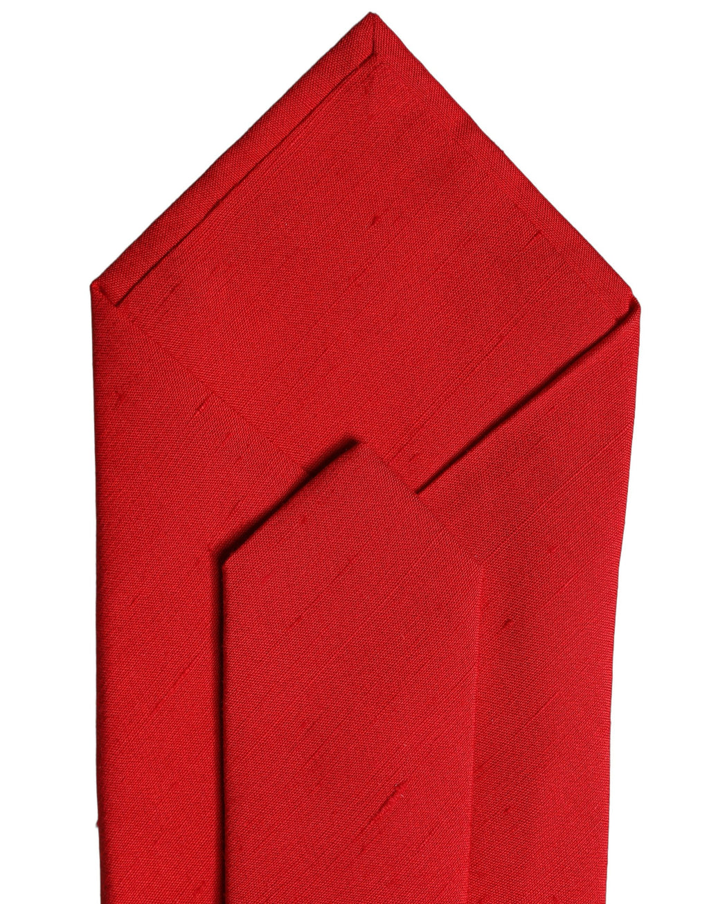 Red Solid Silk Cotton Adjustable Women Necktie Tie